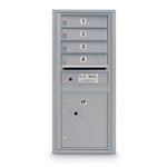 View 4 Door Standard 4C Mailbox with (1) Parcel Locker